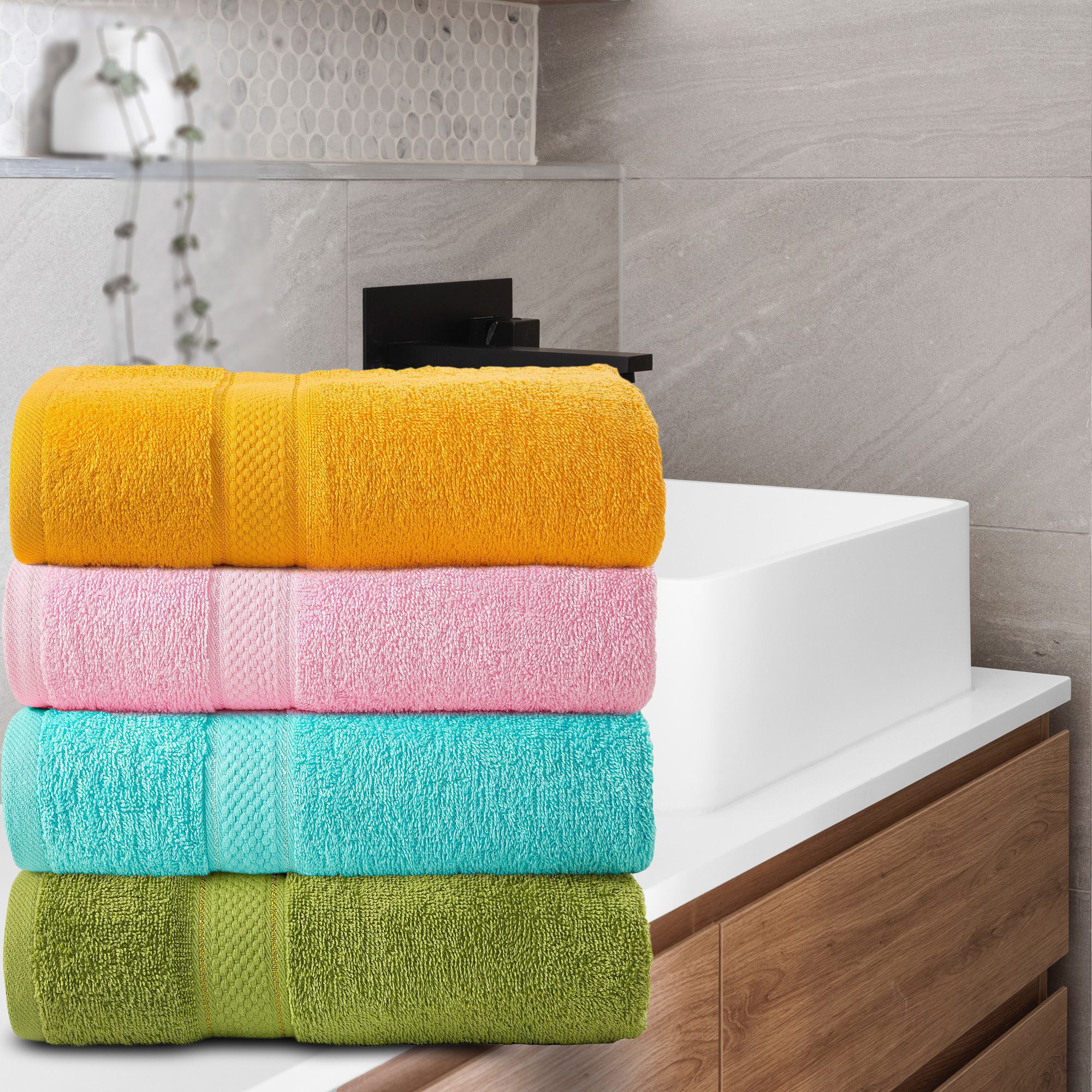 Luxury Soft 10 Piece 100% Cotton Towel Bale Set Face Hand Bath Bathroom  Towels